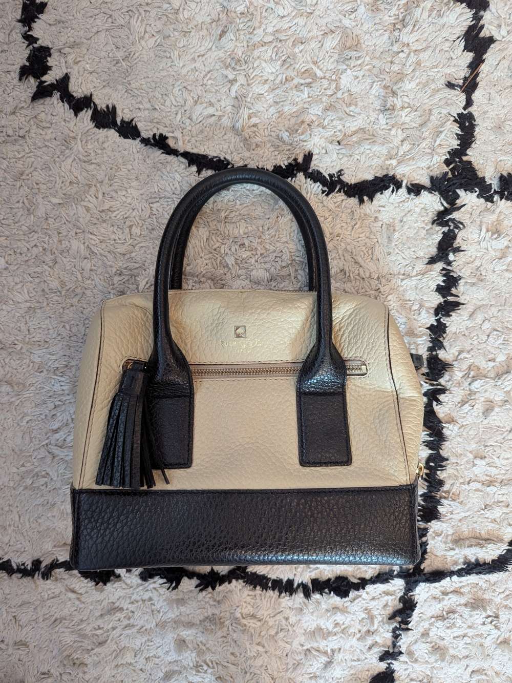 kate spade Two-Tone Black and Cream Mini Satchel
